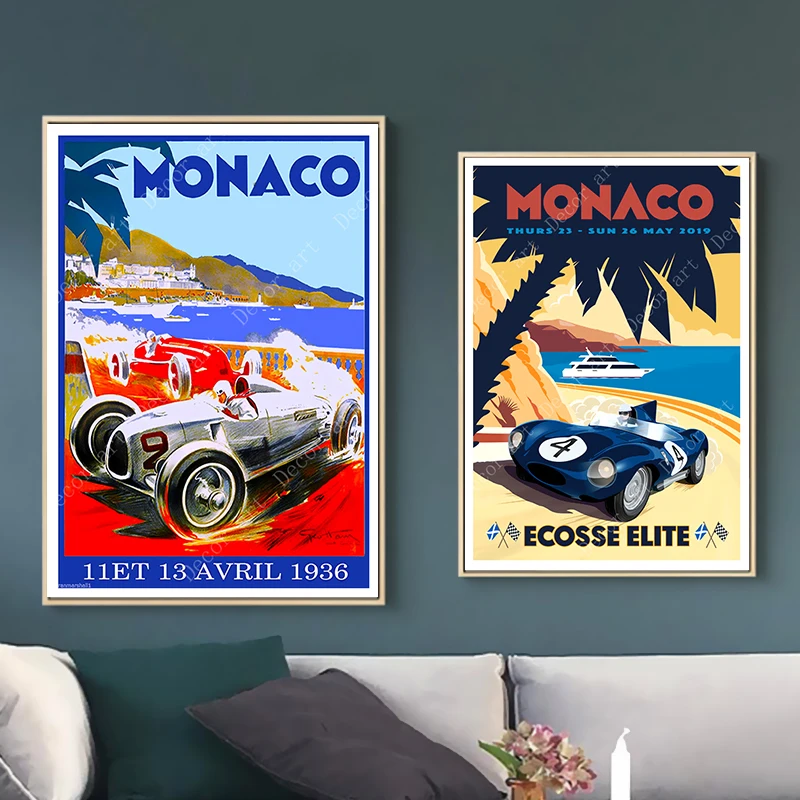 Поп арт гоночная Карта путешествий картины на холсте винтажные настенные