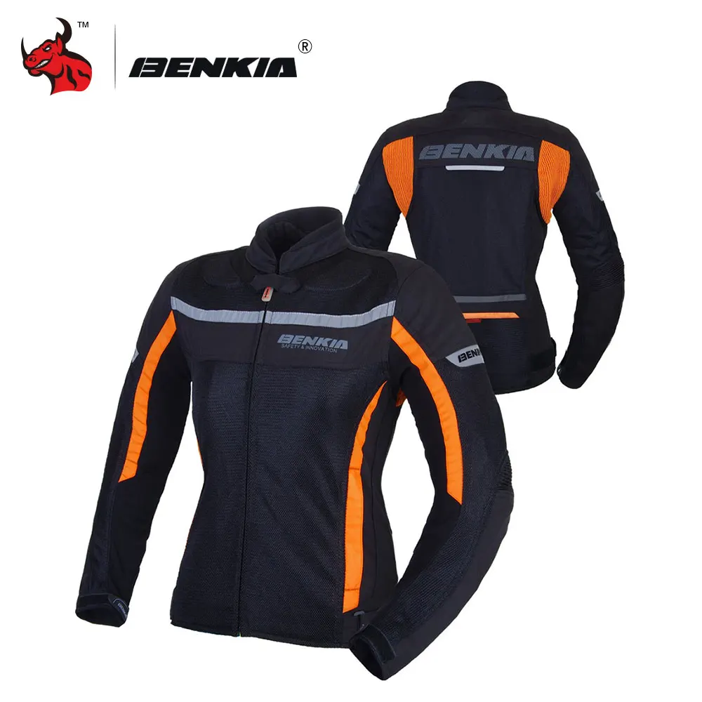 Мотоциклетные Куртки BENKIA Женская сетчатая мотоциклетная куртка снаряжение для