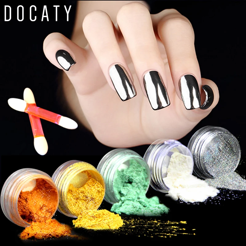 Docaty блестящая голографическая акриловая пудра гель лак для ногтей аксессуары