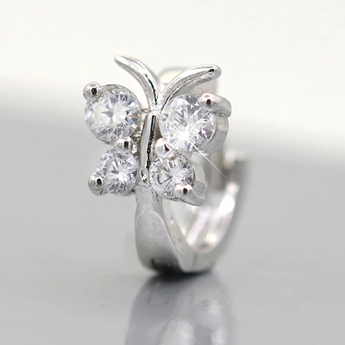 Bluelans Леди Бабочка Циркон Посеребренная Уха Серьги Стержня Ювелирных Изделий|earring