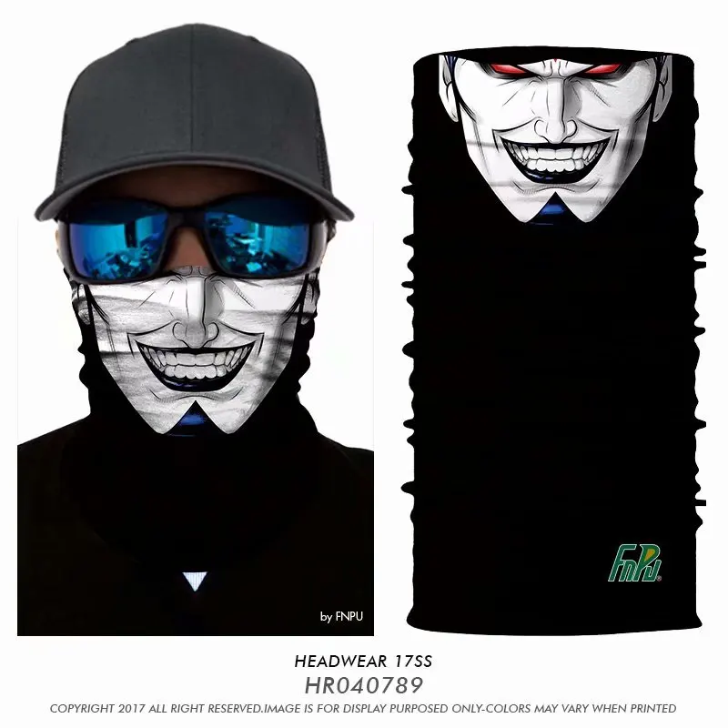 Бесшовная 3D маска шутник пестрый Джокер клоун на Хэллоуин для лица бега