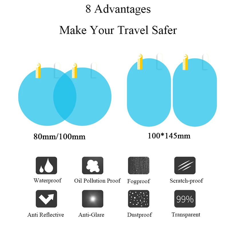 Автомобильный Водонепроницаемая наклейка пленка Зеркало заднего вида боковое