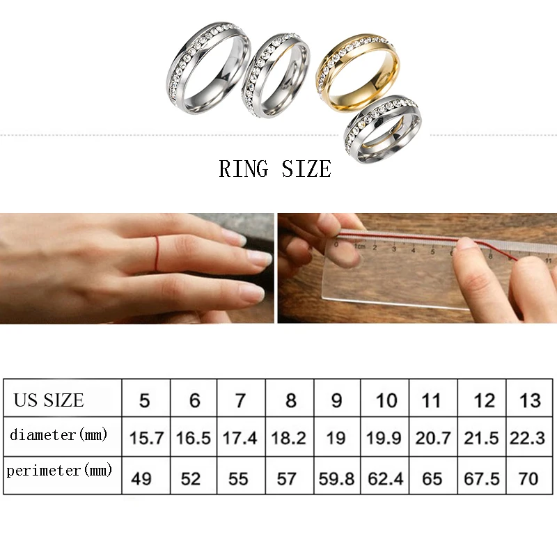 1 шт. серебристые/золотистые парные кольца из нержавеющей стали Размер 15 23|ring