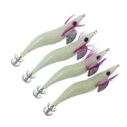 4 шт., 3,5 # приманка для ловли кальмара, 13,5 см, 21 г, приманка для ловли осьминога, деревянная светящаяся приманка для ловли креветок, искусственная приманка для рыбы, шлэллин