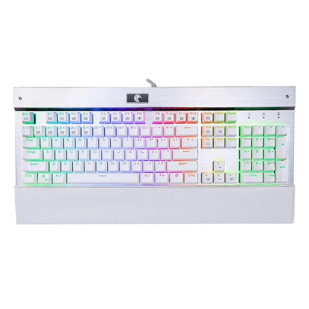 9 RGB LED подсветка игровая клавиатура Teclado USB Проводная 104 клавишная синяя