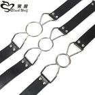 BLACKWOLF Slave кожа бондаж рот кляп открытый рот удерживающее уплотнительное кольцо кляп интимные игрушки для женщин пары взрослые игры интимные товары