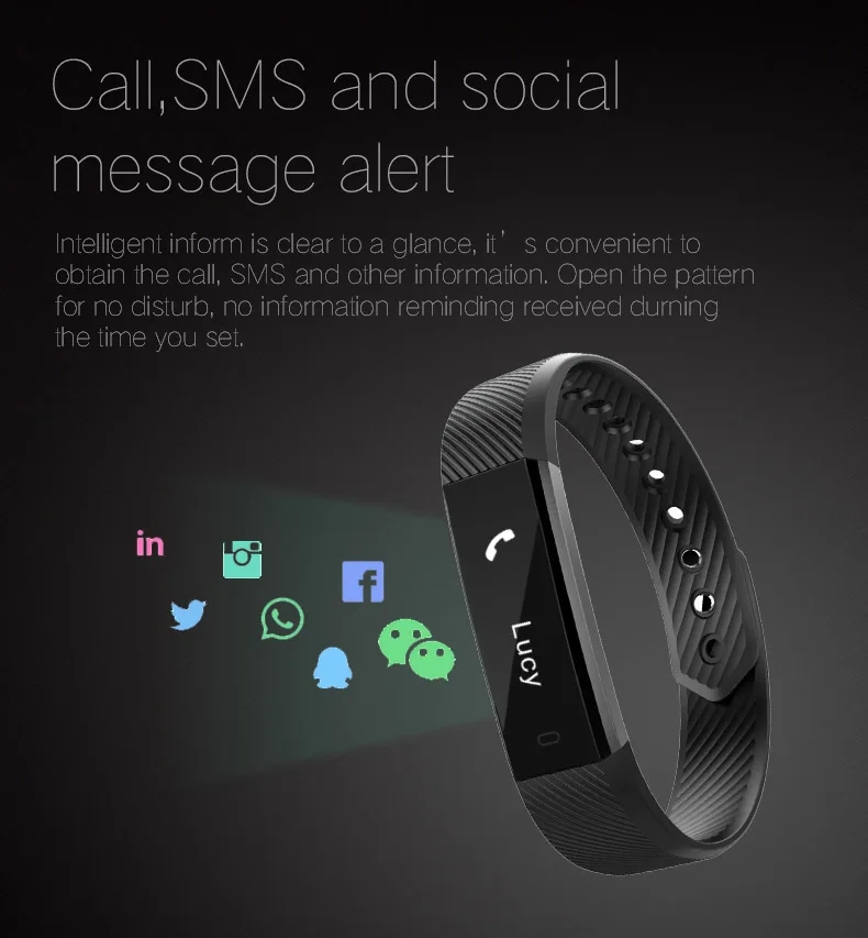 Фитнес-трекер умный Браслет ID115 Veryfit APP Bluetooth Band монитор активности будильник спортивный браслет для iOS Android
