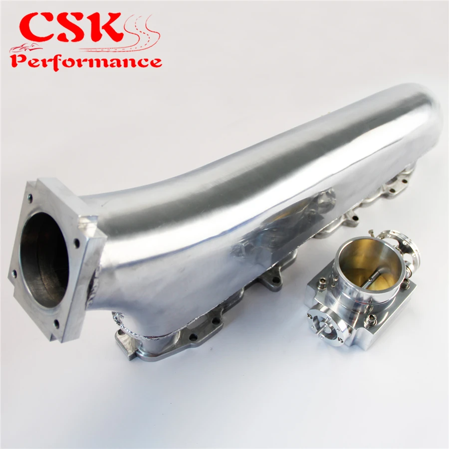 Модифицированный воздухозаборный коллектор + синий/серебристый 80 мм