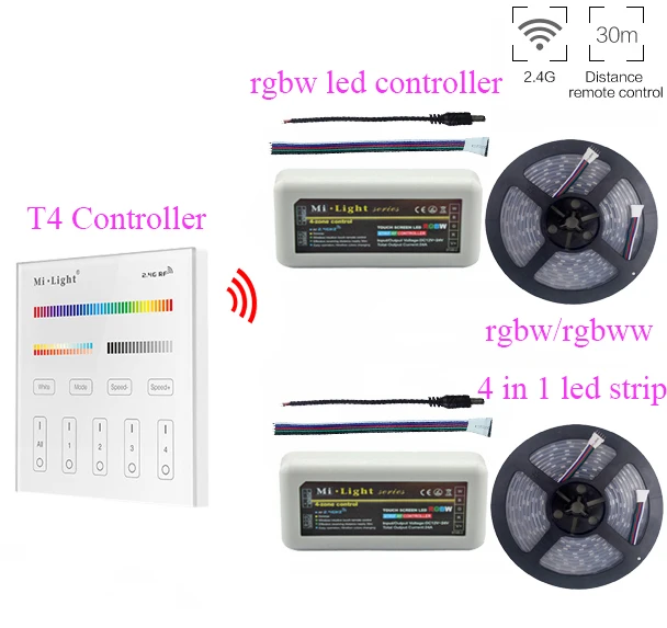 Светодиодная ленсветильник 4 в 1 5 20 м 5050SMD RGBW RGBWW постоянный ток 12 В + Mi светильник