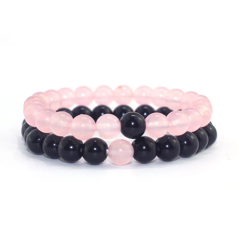 2018 простой ретро розовый браслет из бисера энергетический вулканический камень