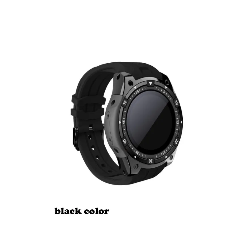 black color Лучшие продажи мужские Смарт-часы 3g wifi gps 8 GB rom 512 MB ram 1," Smartwatch сотовый телефон часы Пульс ритм android 5,1 наручные часы - Цвет: black color
