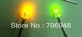 

1000pcs/lot 3mm diffused led,yellow/green color,bicolor led,non-polarity