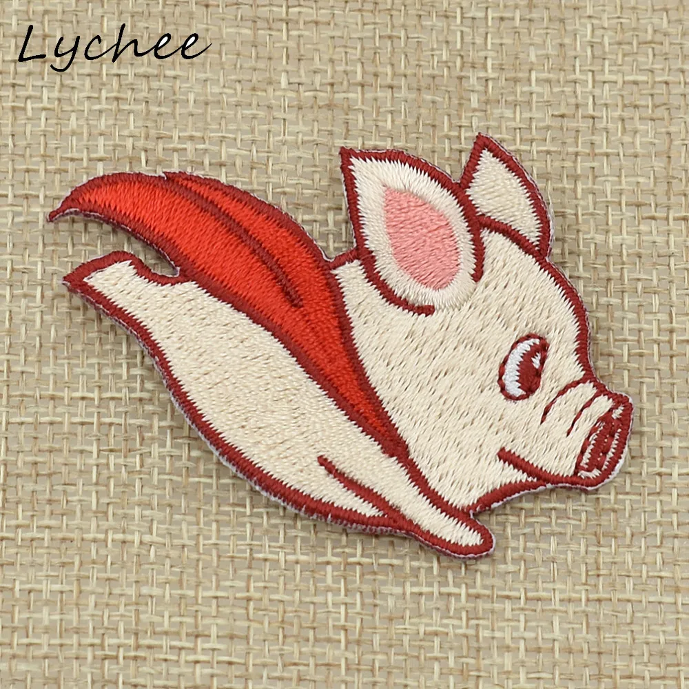 Милая мультяшная ткань Lychee с вышивкой в виде животных фоторемонт украшение