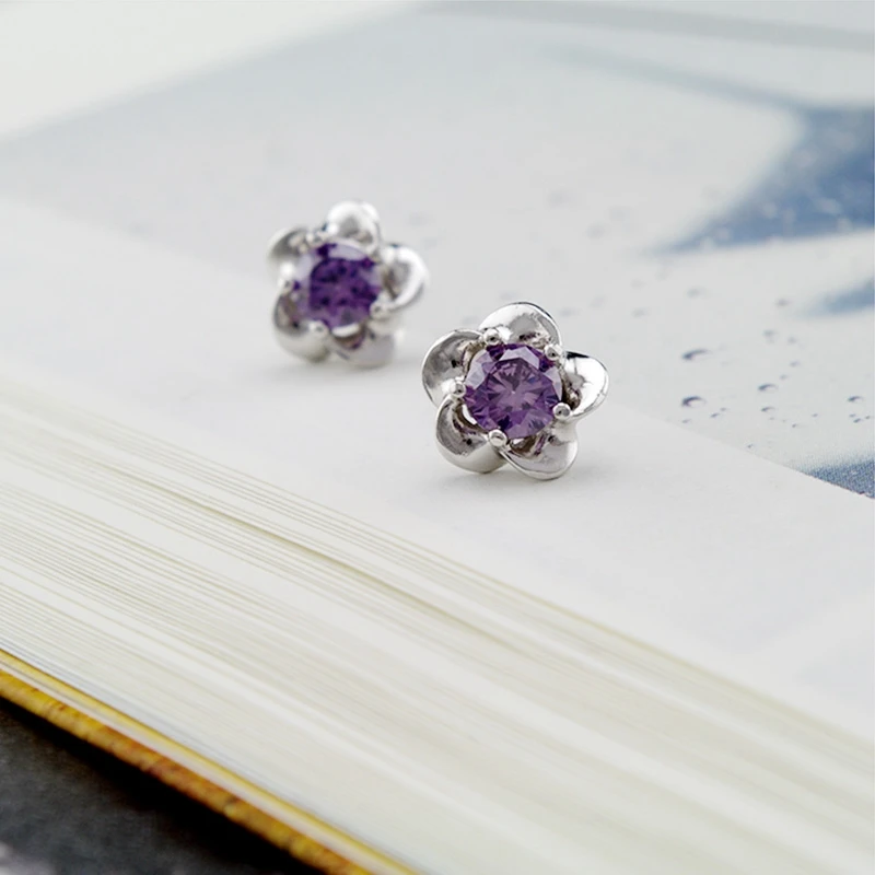 Женские серьги-гвоздики из серебра 925 пробы с фианитом | Украшения и аксессуары