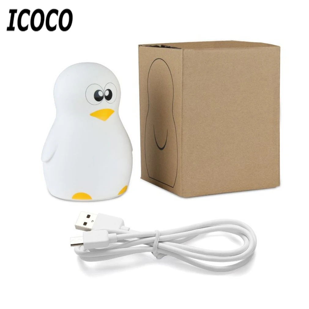 Icoco милый пингвин ночник Регулируемый Красочный светодиодные рабочего свет