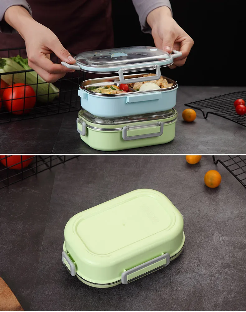 

304 Stainless Steel Thermal Lunch Box Whit Bag Set Kid Adult Bento Boxs Leakproof Japanese Style Food Container Portable W2945