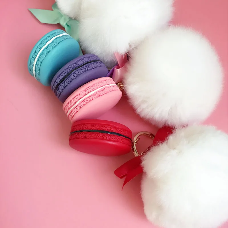 Круглый брелок Франция Macarons брелки кролик из натурального меха с шармом конфеты