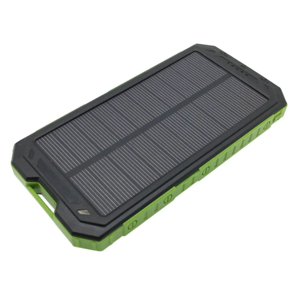 Зеленый Power Bank 20000mAh Солнечное водонепроницаемое двойное usb-зарядное устройство для смартфона Внешняя батарея зарядное устройство для iPhone Xiaomi samsung - Цвет: Зеленый