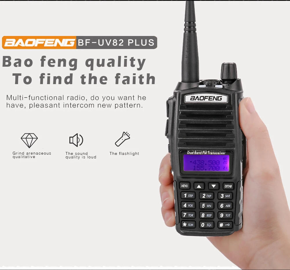 2 шт 20 км рация пара Baofeng uv-82 taki walki двухдиапазонный wolkie tokie радио сканер для 2 двухсторонних cibi радио приемопередатчик