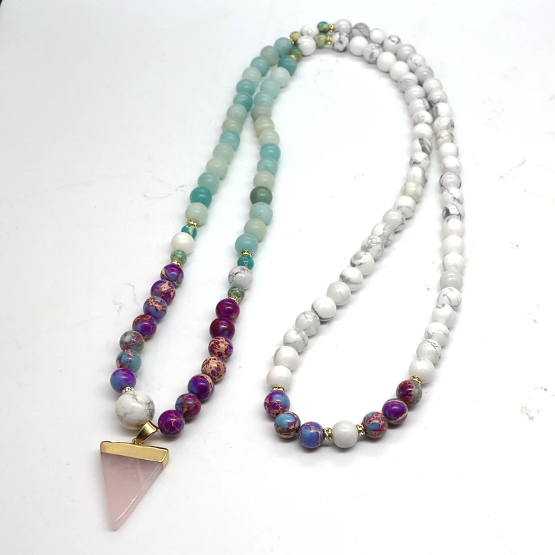 108 браслет Mala Calming Howlite и император подарки на день рождения йога подарок для нее