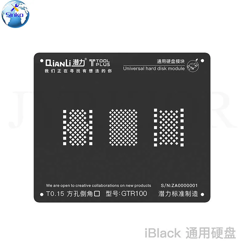 Qianli 3D универсальный модуль жесткого диска NAND GTR100 BGA черный трафарет растительная