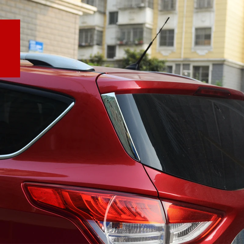 Для Ford Kuga ESCAPE 2013- ABS хромирование, задняя часть автомобиля windows столб Спойлеры чехол с крыльями Накладка аксессуары для стайлинга автомобилей 2 шт