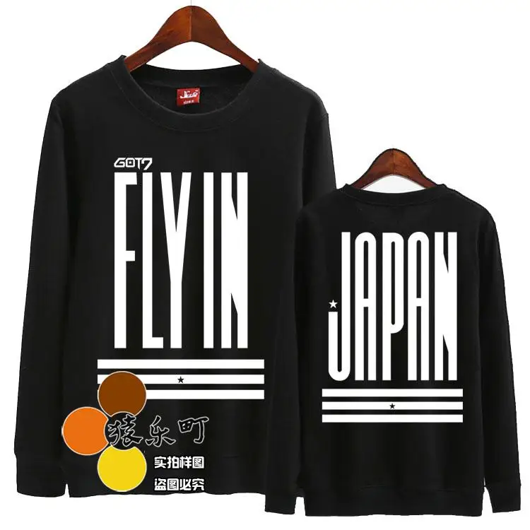 Весна Осень kpop got7 concert home run fly in japan свитер унисекс с круглым вырезом и принтом