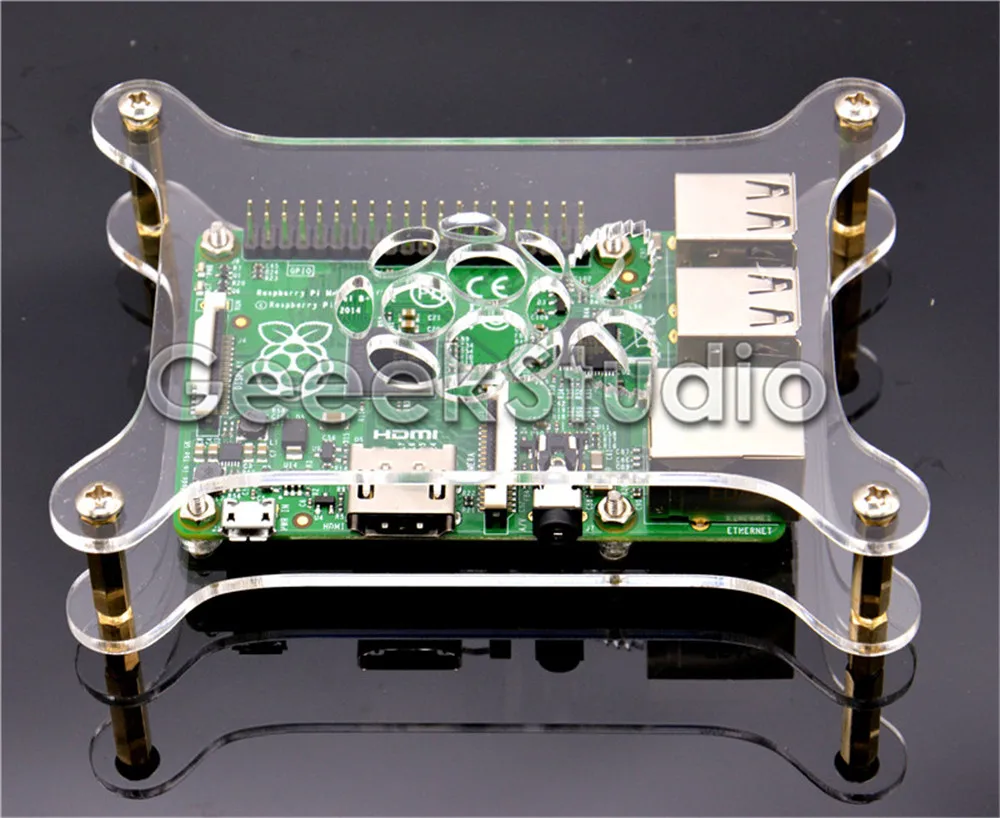 Прозрачный акриловый чехол прозрачный корпус с логотипом для Raspberry Pi 2/3 Модель