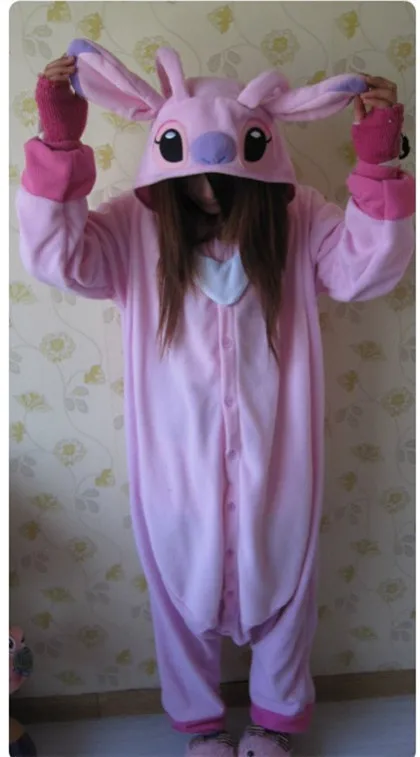 1 piece pink costume Пижамы для костюмированной вечеринки в виде животных; женские комбинезоны для взрослых; вечерние пижамы; цельные синие и розовые пижамы; костюмы Лило и Стич - Цвет: 1 piece pink costume