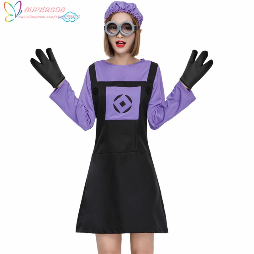Новейшее фиолетовое платье с отравлением злых миньонов косплей костюм для
