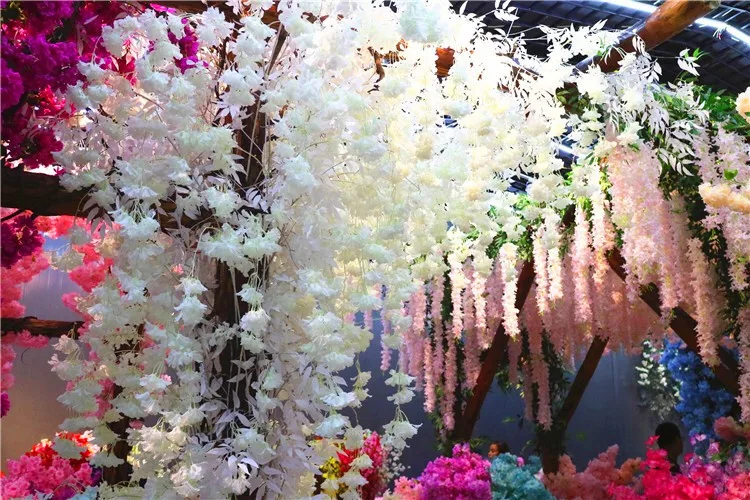 

10cm long Fake Cherry Blossom Flower Rattan vine Branch Begonia Sakura Tree Stem for Event Wedding Tree Deco Artificial Decorati