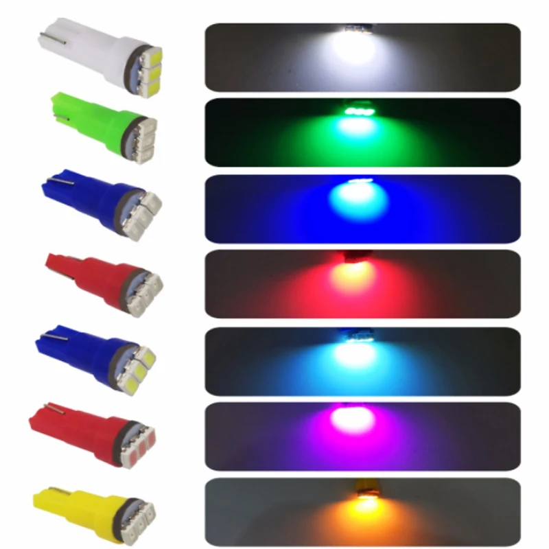 10 шт. авто светодиодный светильник 2835 SMD T5 широкий угол приборной панели