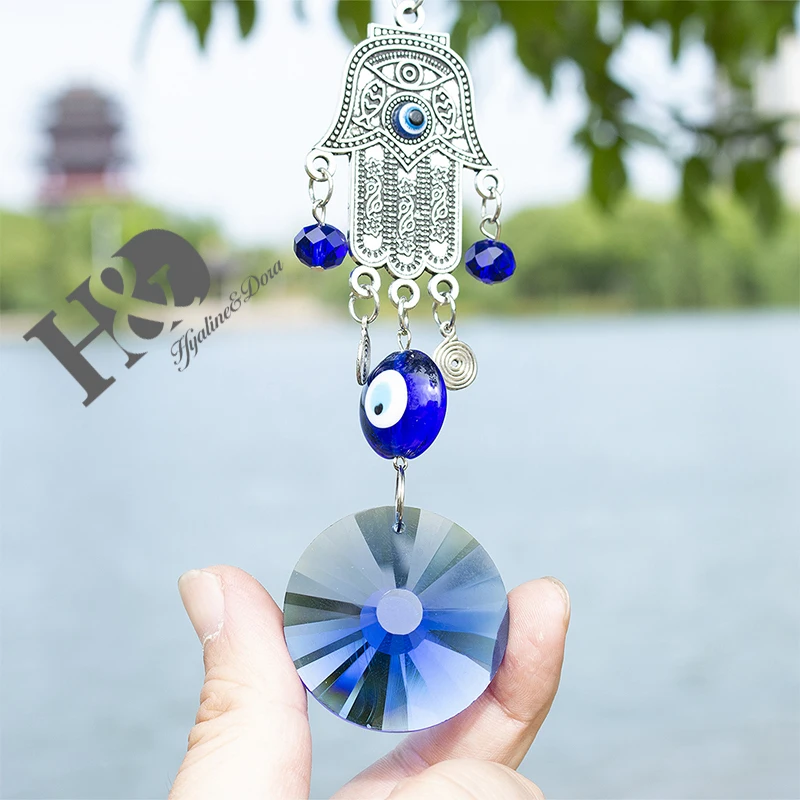 H & D Blue Evil Eye (Nazar) с хамсой ручной подвесной декоративный амулет настенный домашний