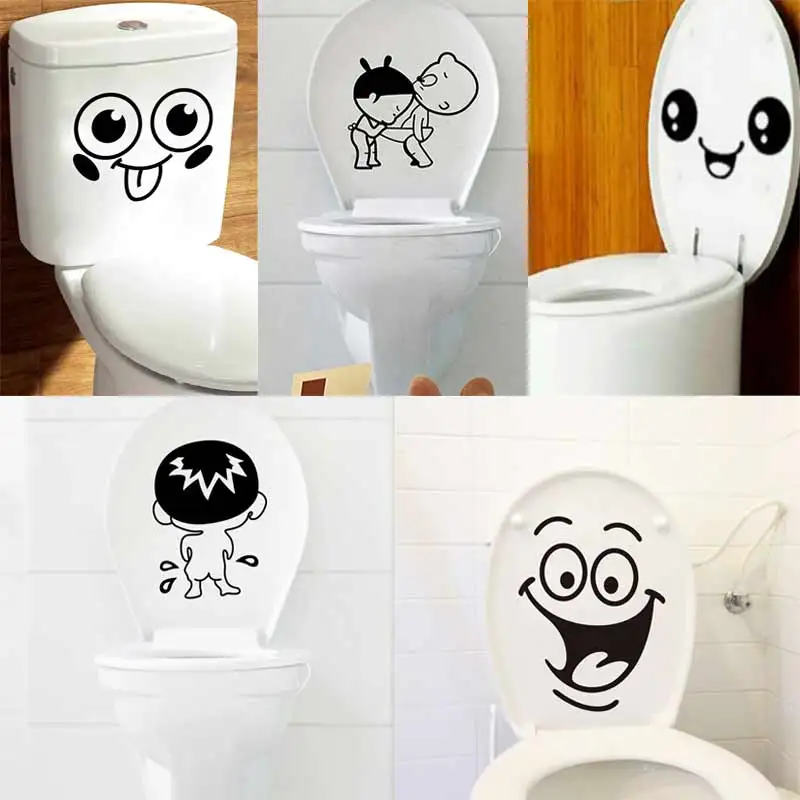 

1pcs Bathroom Wall Stickers Cartoon Toilet Seat Sticker Home Decoration Waterproof Wall Decals Decorative Art Murals Poster