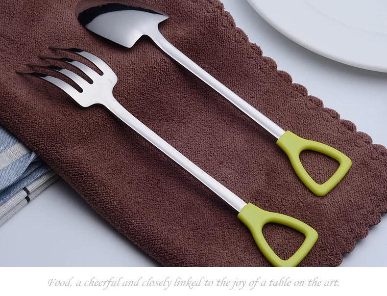 Ложка из нержавеющей стали вилка Лопата Форма дизайн кофе мороженое суп медовая