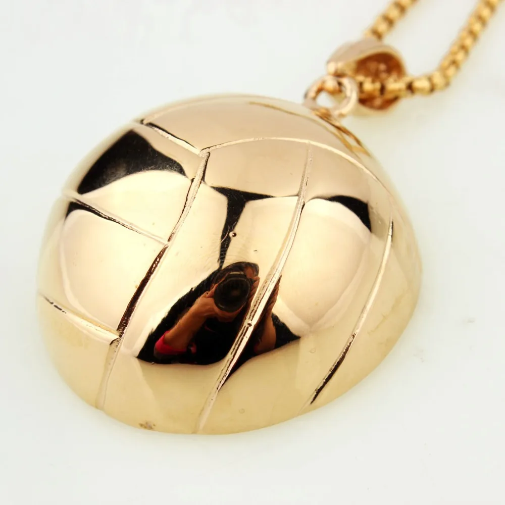 Подвеска из нержавеющей стали золотая в виде волейбола простая Спортивная для