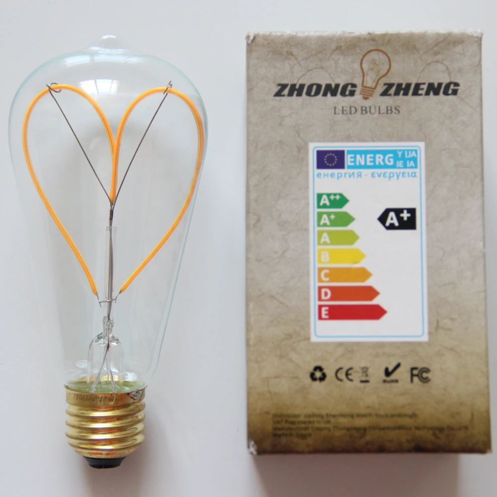 Uncleahtoh ST64 LED flexiblle лампа накаливания затемнения 4 Вт (40 эквивалент) 2700 К (мягкий