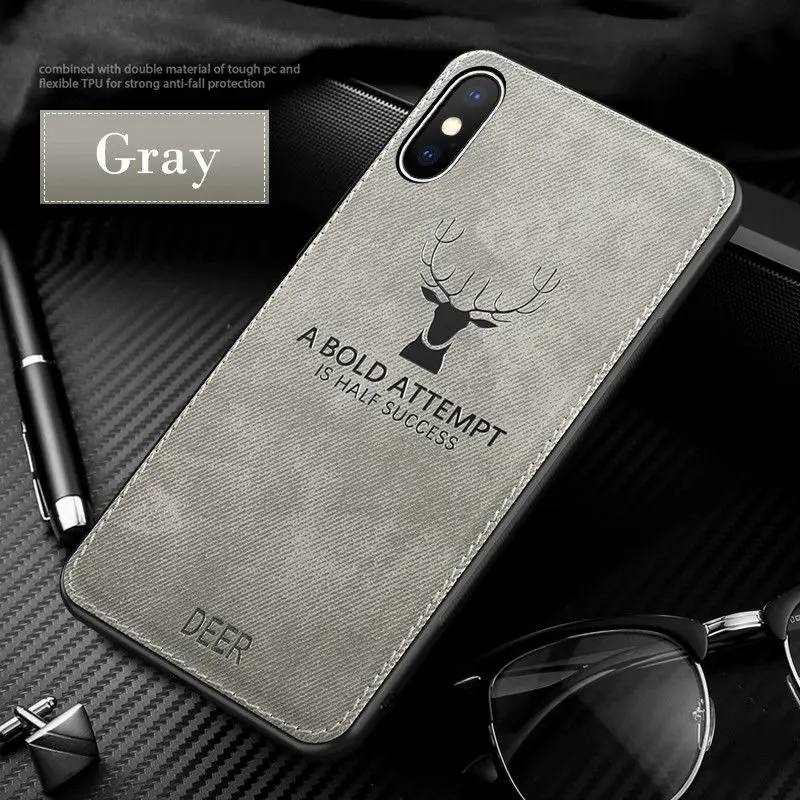 Gray Роскошные рождественские Чехлы Бэтмена с оленем для iphone 11 7 8 6 Plus 5s SE ультра тонкий мягкий силиконовый чехол для iphone X 10 XS Max XR - Цвет: Gray