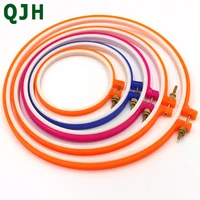 diy 5 pieces plastic embroidery and cross stitch hoop set embroidery hoop ring frame adjustable sewing cross stitch hoop tool
