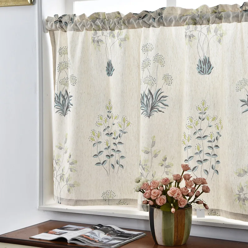Короткие шторы NAPEARL с принтом для кухни льняные ткани современное раннее