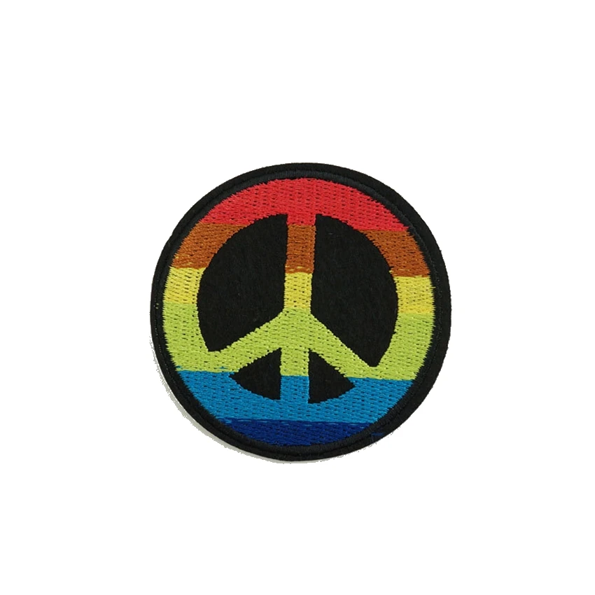 Цветной знак мира 2 шт./компл. с логотипом вышивка железные патчи для одежды