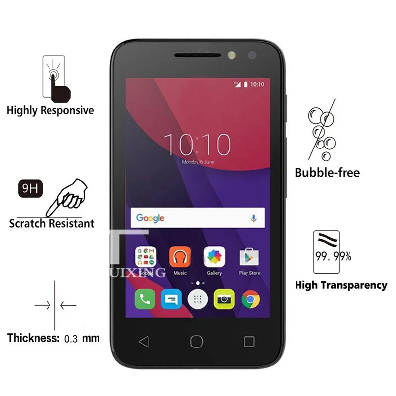 9H закаленное стекло для Alcatel One Touch Pixi 4 0 дюймов Pixi4 &quot4034D 4034X Защита экрана