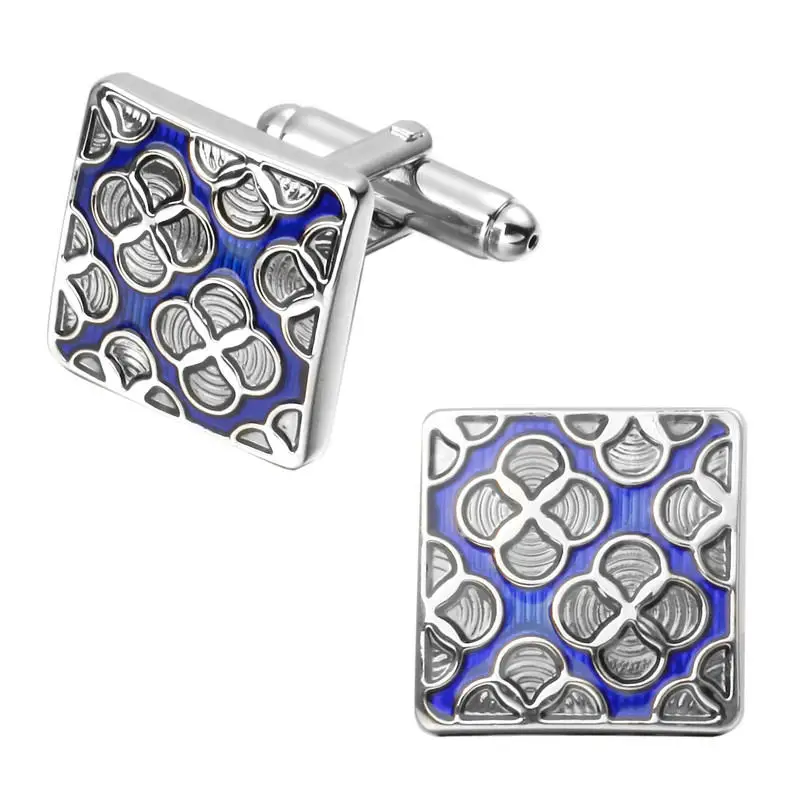 Запонки мужские с шестигранным цветком свадебная бижутерия изысканный дизайн в