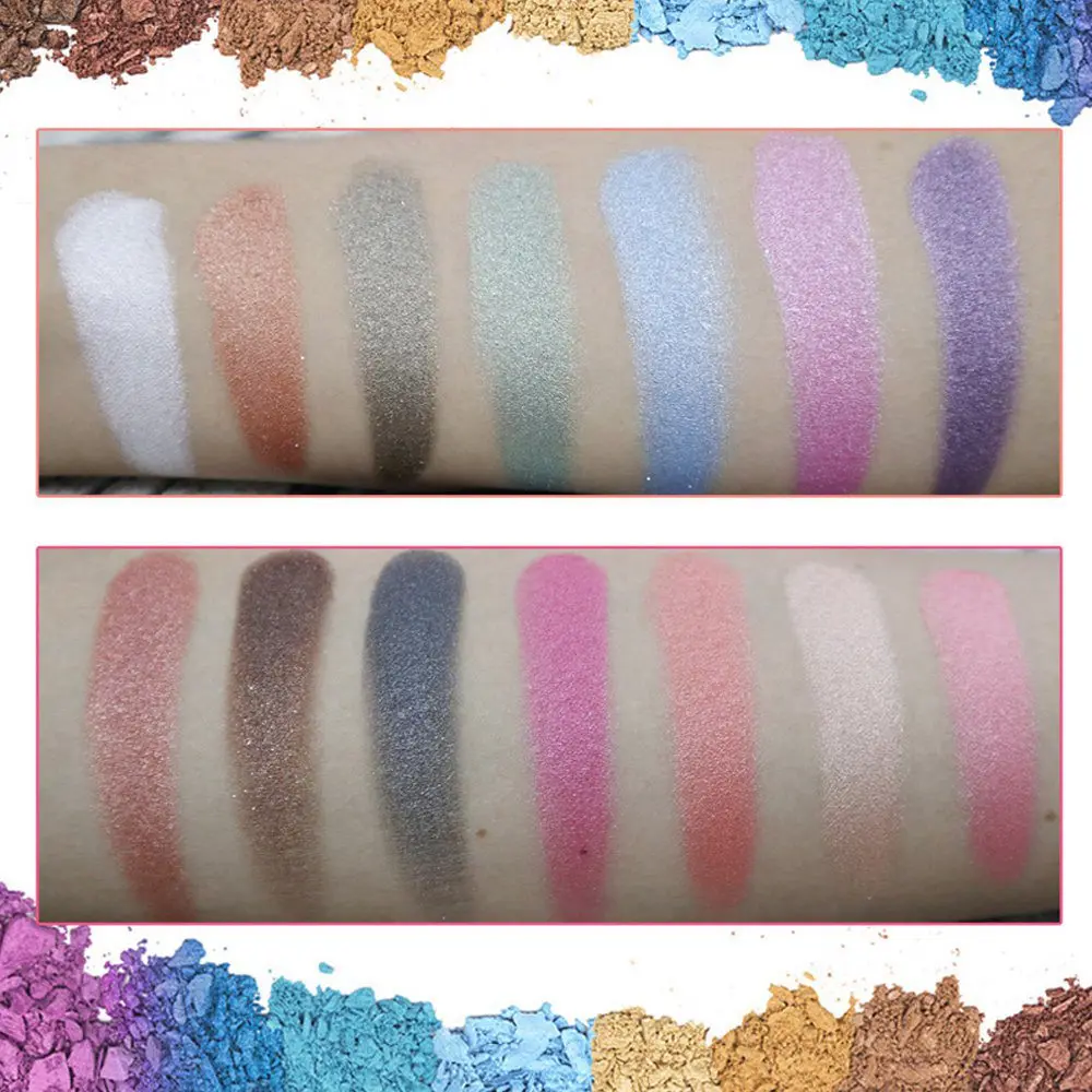 Тени для век профессиональные 14 цветов водонепроницаемые тени пластины порошок