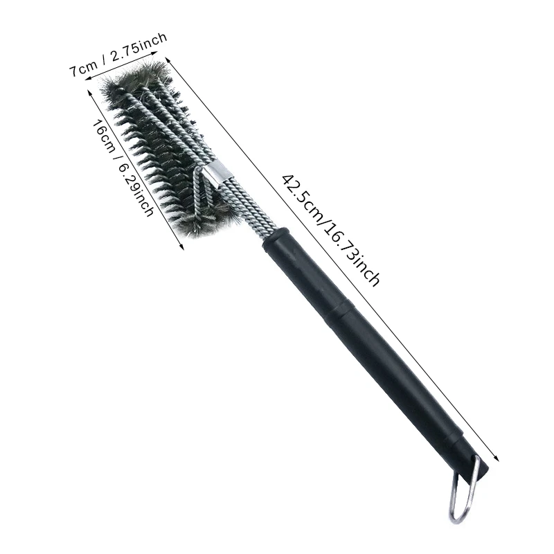 Non-stick Barbecue Grill BBQ Brush Stainless Steel Wire Bristles Cleaning Brushes With Handle Durable Cooking Tools Accessories | Дом и сад
