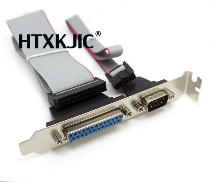 

For PCI Slot Header Serial DB9 Pin With Parallel DB25 Pin Cable 28.5cm With Bracket For Parallel LPT Printer COM Serial