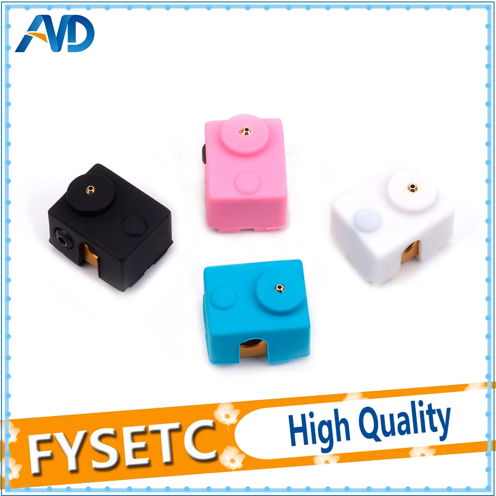 10pcs Golden V6 Aluminum Heater Block All-Metal Extruder With Silicone Sock For HotEnd 20*16*12mm 3D Printer Parts | Компьютеры и офис
