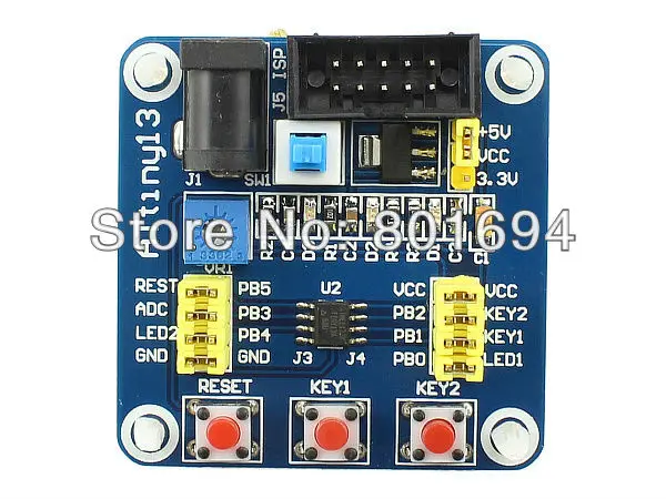 Макетная плата ATtiny13 AVR мини Системная обучающая с USB кабелем|board board|board developmentboard usb