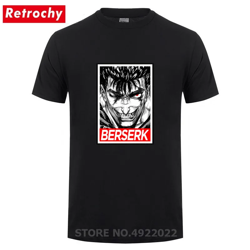 Gutts Berserk футболка с героями мультфильмов Мужская короткими рукавами и