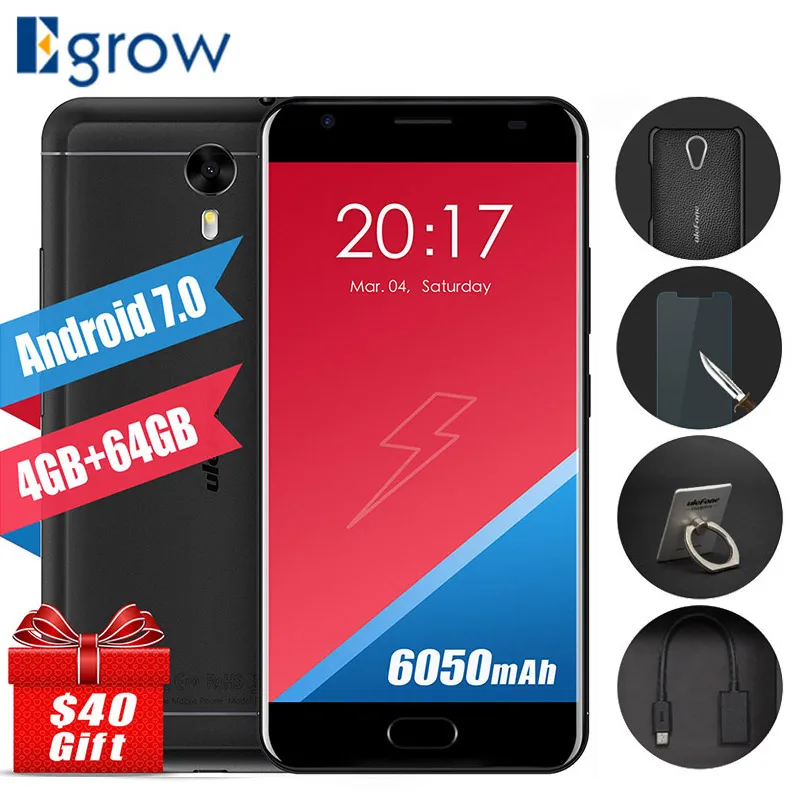 Оригинал Ulefone Мощность 2 mtk6750t Octa Core сотовые телефоны android 7.0 5.5 дюймов мобильный